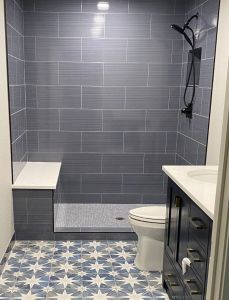 Basement bath-vertical-floor and shoer tile-1